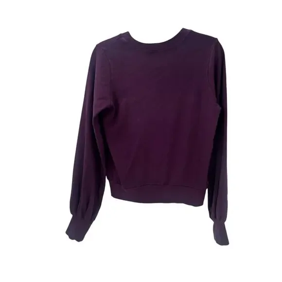 Michael Stars Mac Puff Sleeve Crew Neck Pullover Sweatshirt Plum Size OS NWT - Picture 6 of 11